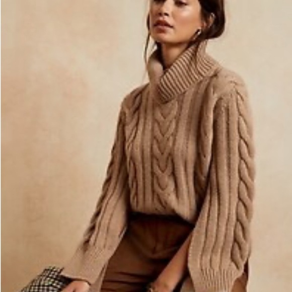 NWT RARE Banana Republic Merino Cashmere Split Sleeve Sweater - Picture 2 of 7